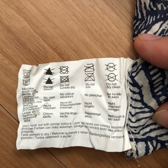 Blue/white crinkled style long sleeve light blouse, ESPRIT, S, Cotton-silk mix - Picture 3 of 5